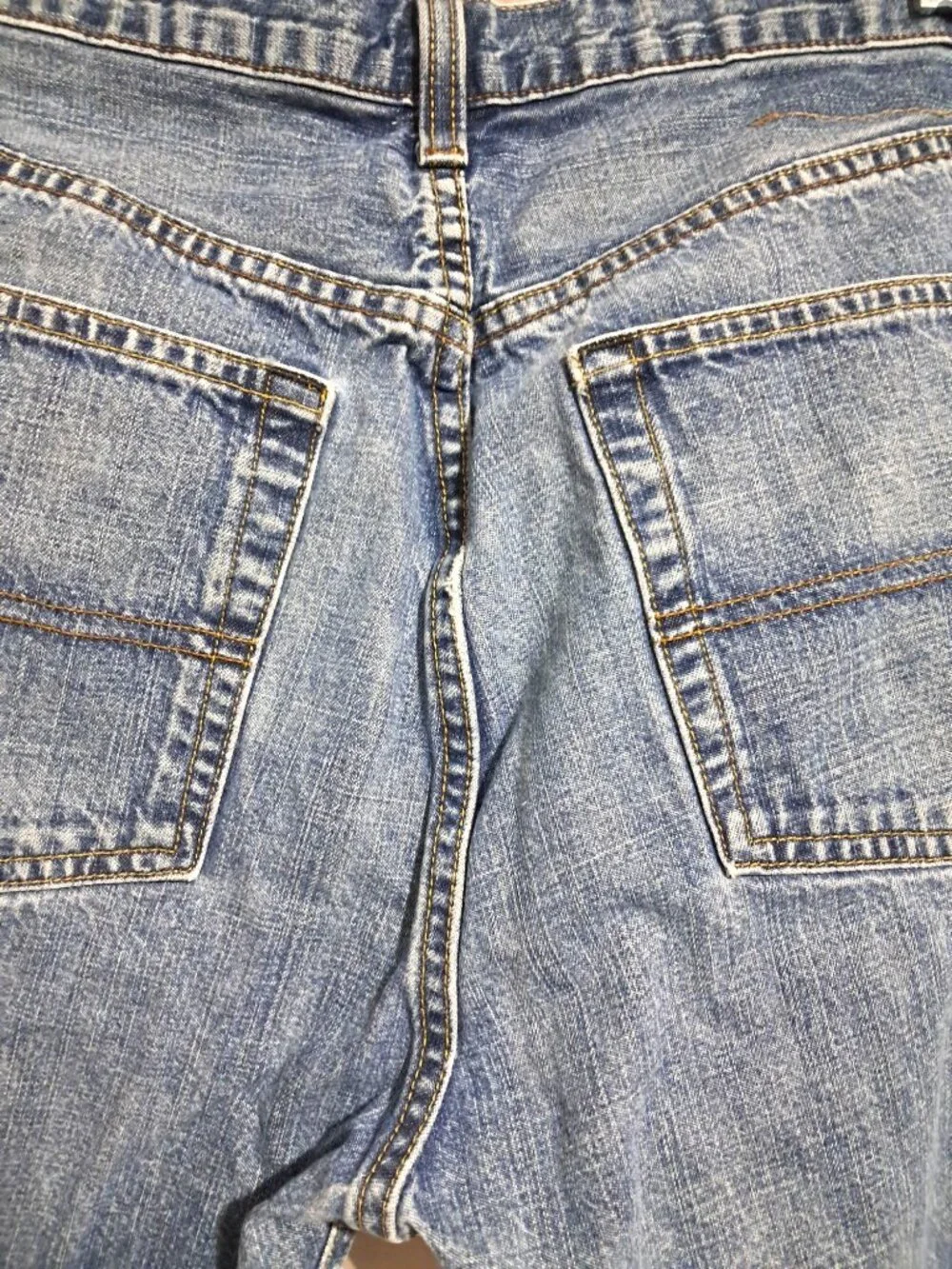 Polo Ralph Lauren Jeans Mens Size 34 Distressed Easy Fit Straight Leg Blue Denim